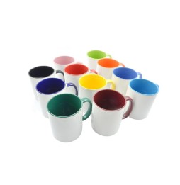 Taza cerámica interior de colores
